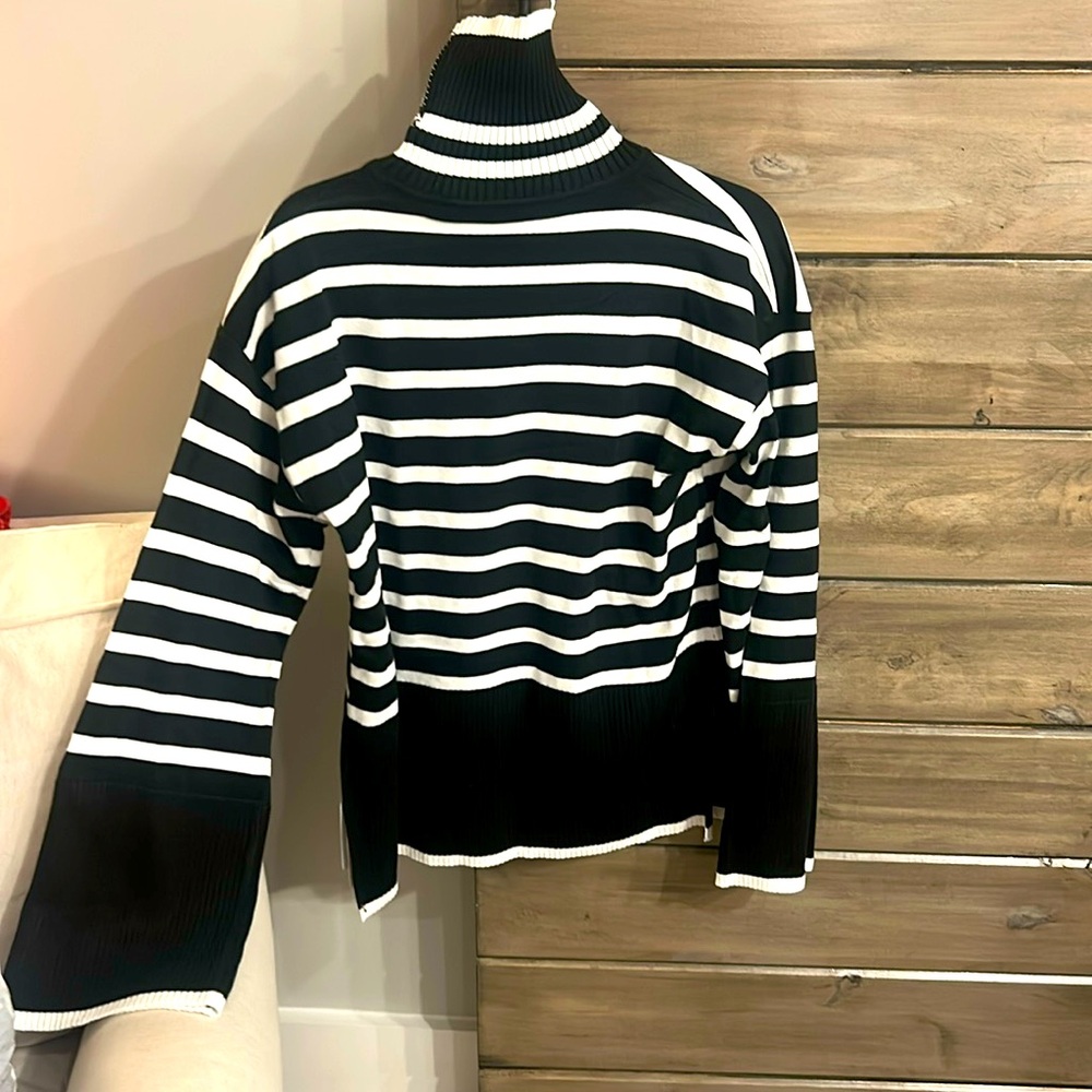 Black and white striped sweater
